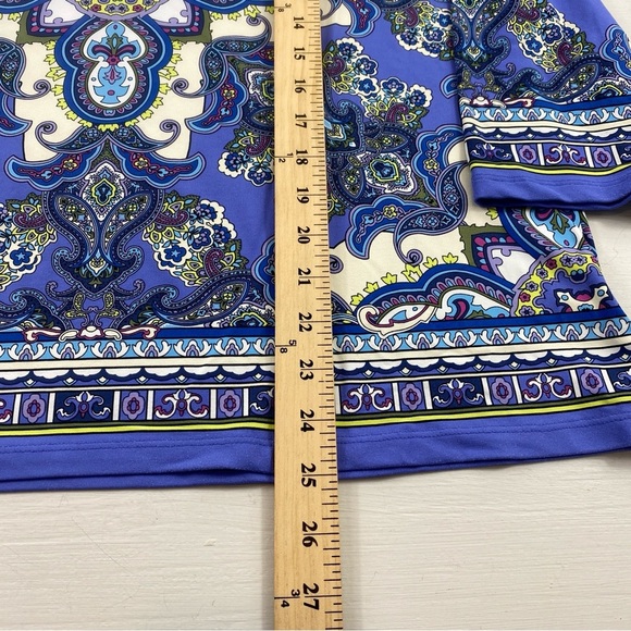 Charter Club Blue and White Paisley Blouse - Picture 10 of 11